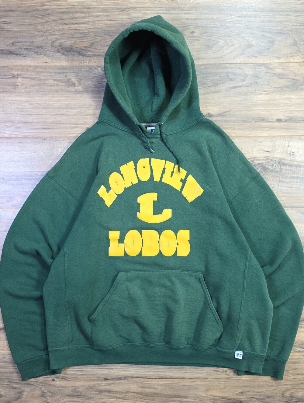 RUSSELL ATHLETIC Longview Lobos Graphic Hoodie 50/50 Blend XL Green
